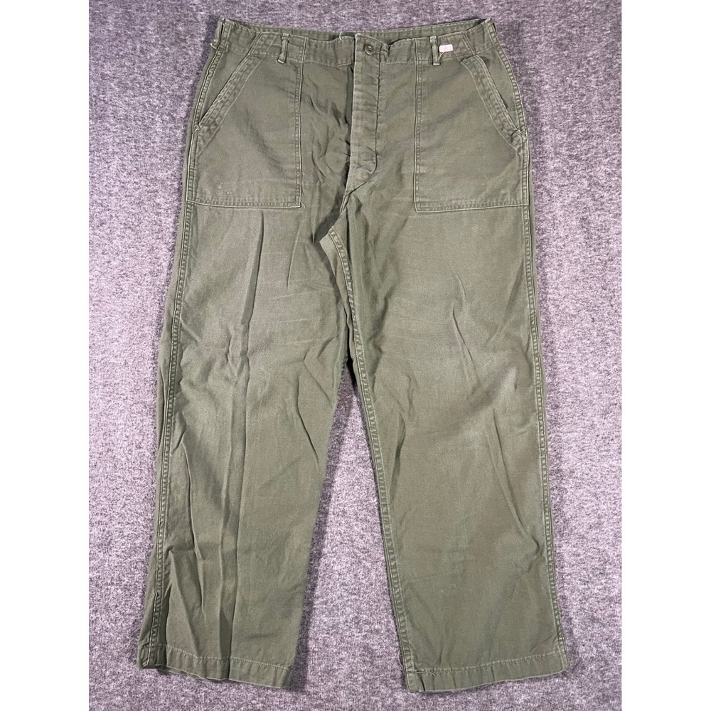 Vintage Vietnam OG-107 Type 1 class 1 42x31 Button Fly Military Trousers Green